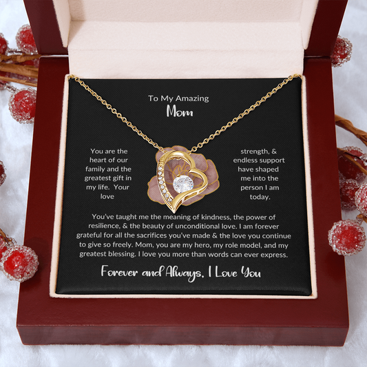 heartscribed Forever Love Heart Necklace - Mom