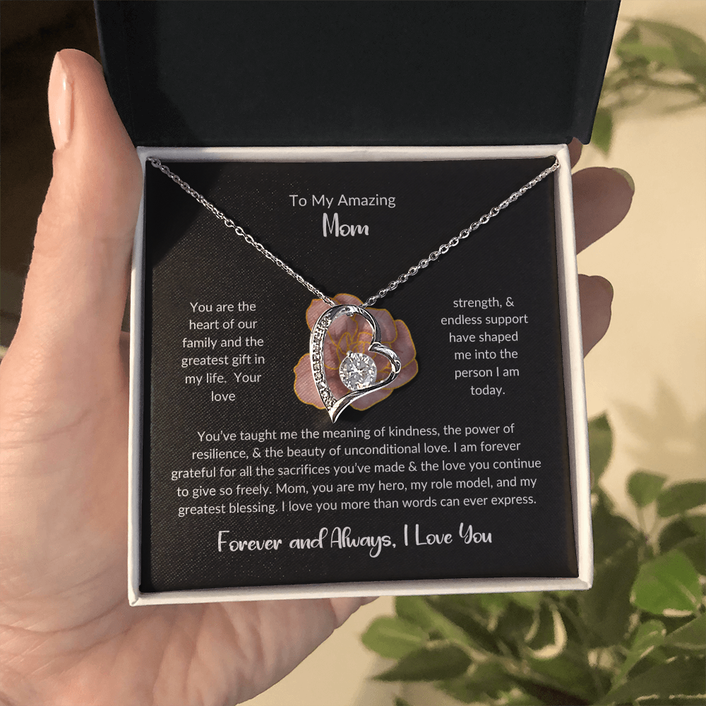 heartscribed Forever Love Heart Necklace - Mom